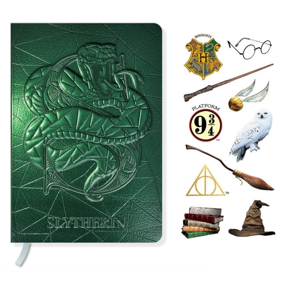 Harry Potter Sculpted Slytherin Journal and Icon Stickers 3 Pack Set